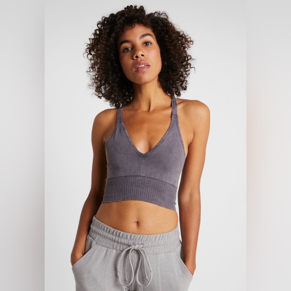 NWNT Free People Movement Good Karma High-Neck Crop Ink Black - Picture 2 of 4